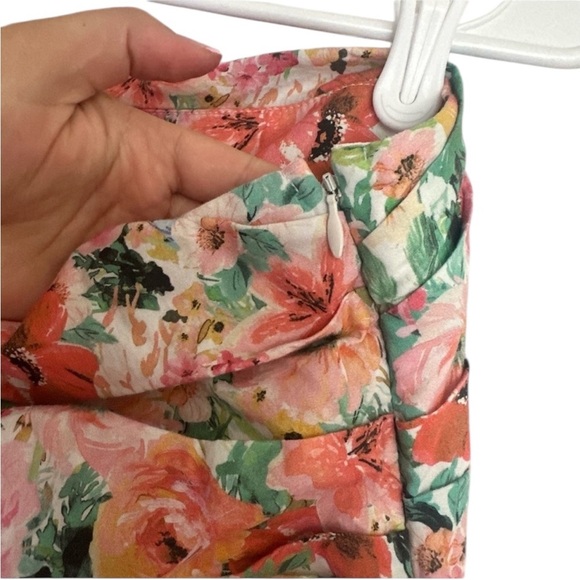 Zara Pink and Red One Shoulder Puff Sleeve Dress - Picture 4 of 6